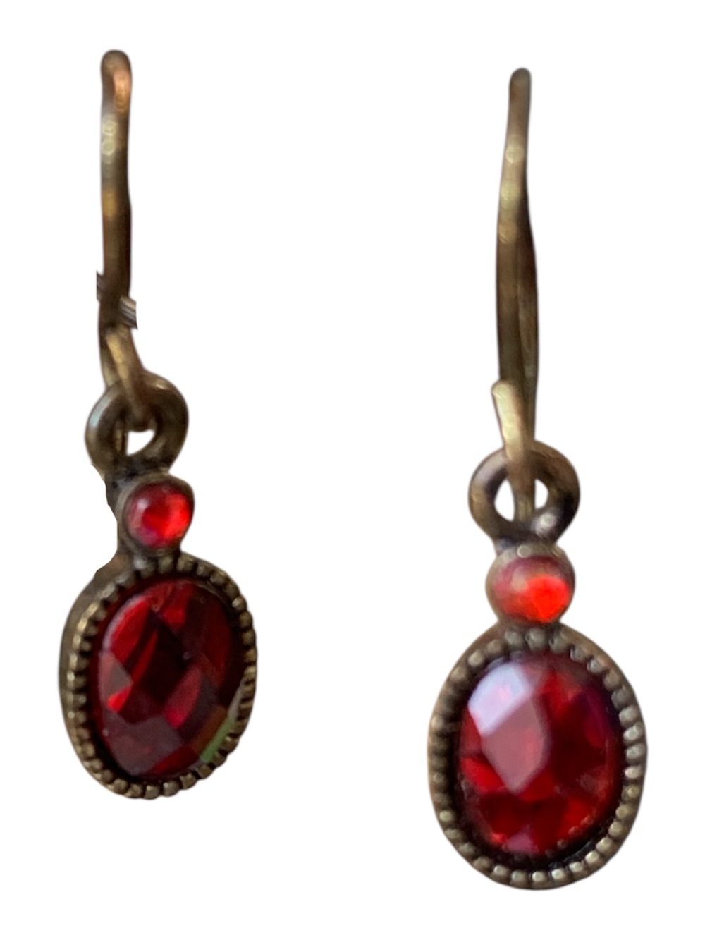 Vintage Red faux Crystal Drop Earrings - Gothic Women's Jewelry